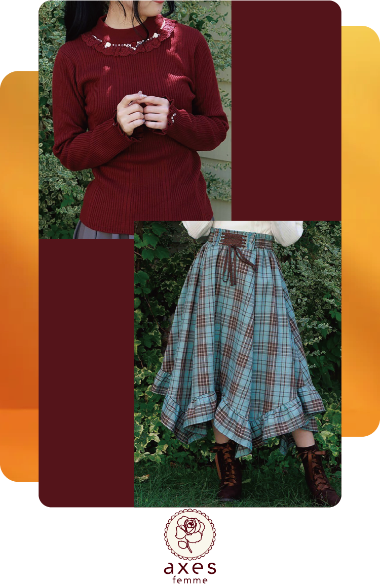 アクシーズファム：毎年大人気のバラボトルネックブリット。