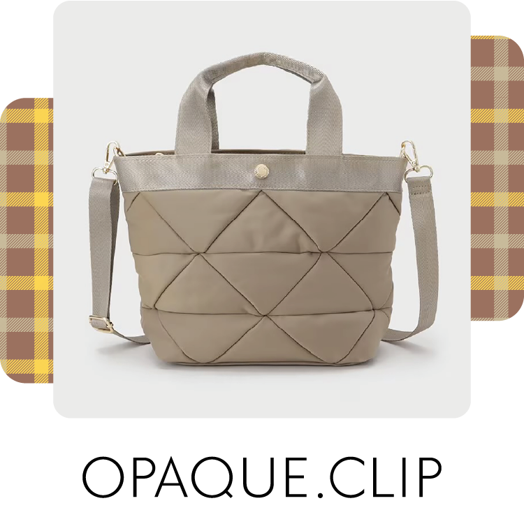 オペークドットクリップ：キルテンングミドルトートバッグ